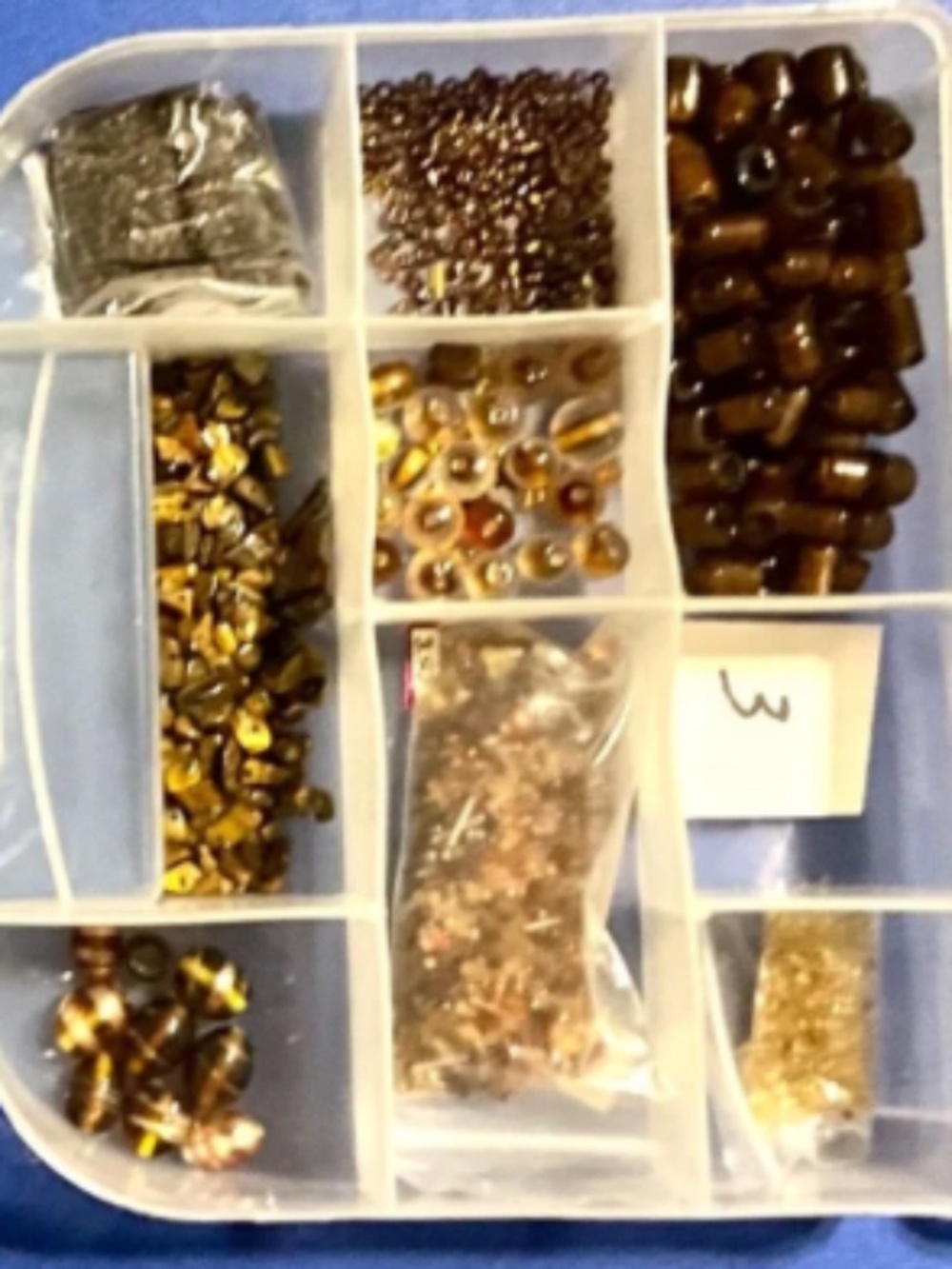 Jewelry making supplies, beads, crystals, & more + storage case (case #3)